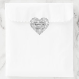 Persoonlijk Zilver White Gray Wedding Hart Sticker