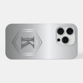 Persoonlijk Zilveren Monogram iPhone Hoesje (Achterkant horizontaal)