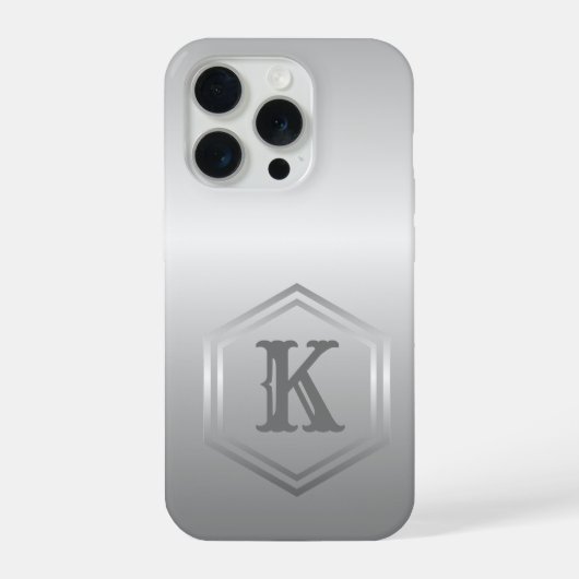 Persoonlijk Zilveren Monogram iPhone Hoesje (Achterkant)