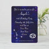 Persoonlijk Zodiac Kanker Galaxy Feest Kaart (Staand voorkant)