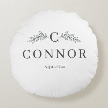 Persoonlijk Zodiac Monogram Ronde Kussen