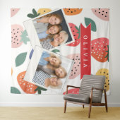 Persoonlijk Zomer Kleurrijk Aardbeien Patroon Wandkleed (In Situ (horizontaal))