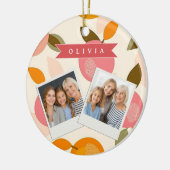 Persoonlijk Zomer Kleurrijk Aardbeienpatroon Keramisch Ornament (Links)