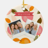 Persoonlijk Zomer Kleurrijk Aardbeienpatroon Keramisch Ornament (Achterkant)