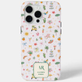 Persoonlijk Zomer Watercolor Monogram Case-Mate iPhone Case (Achterkant)