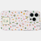 Persoonlijk Zomer Watercolor Monogram Case-Mate iPhone Case (Achterkant (horizontaal))