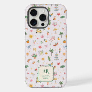 Persoonlijk Zomer Watercolor Monogram iPhone 15 Pro Max Case