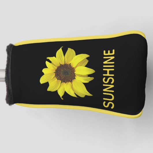 Persoonlijk Zonnebloem Hoesje Golfheadcover (Voorkant)