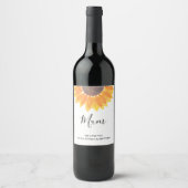 Persoonlijk Zonnebloem Wijnlabel voor Moeder Wijn Etiket (Voorkant)
