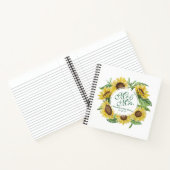 Persoonlijk Zonnebloem Wreath Wedding Guestbook Notitieboek (Binnen)