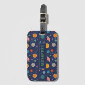 Persoonlijk zonnestelsel met zon en planeten bagagelabel (Voorkant (verticaal))