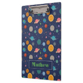 Persoonlijk zonnestelsel met zon en planeten klembord (Links)