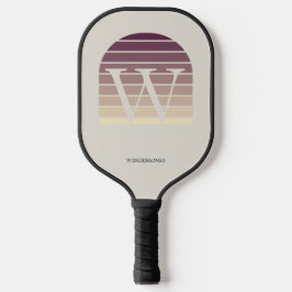 Persoonlijk zonsondergangs-ombré-monogram pickleball paddle