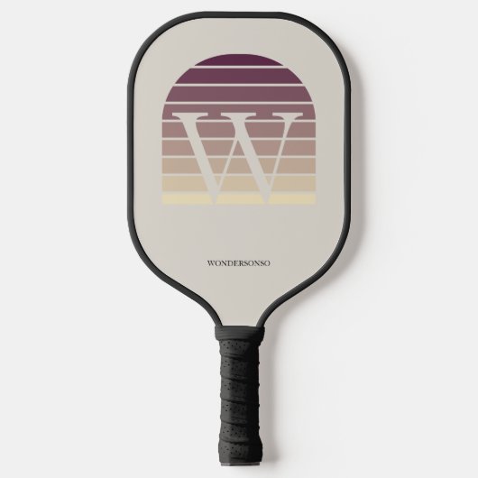 Persoonlijk zonsondergangs-ombré-monogram pickleball paddle (Voorkant)