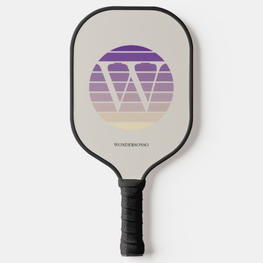 Persoonlijk Zonsopgang Pastel Monogram Pickleball Paddle (Voorkant)
