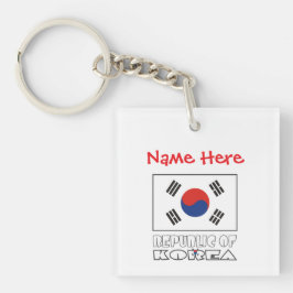 Persoonlijk Zuid-Korea Plein Acryl Sleutelhanger