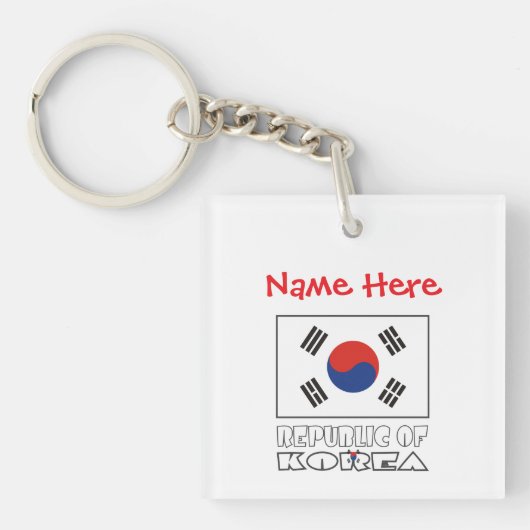 Persoonlijk Zuid-Korea Plein Acryl Sleutelhanger (Voorkant)