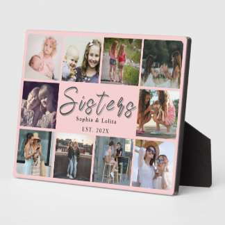 Persoonlijk zus cadeau – 10 foto tafelplaquette fotoplaat