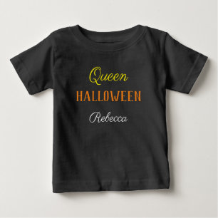 Persoonlijk zwart baby T-shirt 'Queen Halloween'