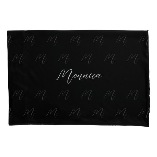 Persoonlijk zwart elegant schrift kussensloop (Voorkant)