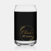 Persoonlijk zwart en goud blikvorm glas (Achterkant)