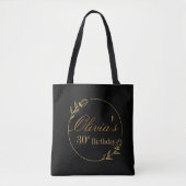 Persoonlijk zwart en goud tote bag (Voorkant)