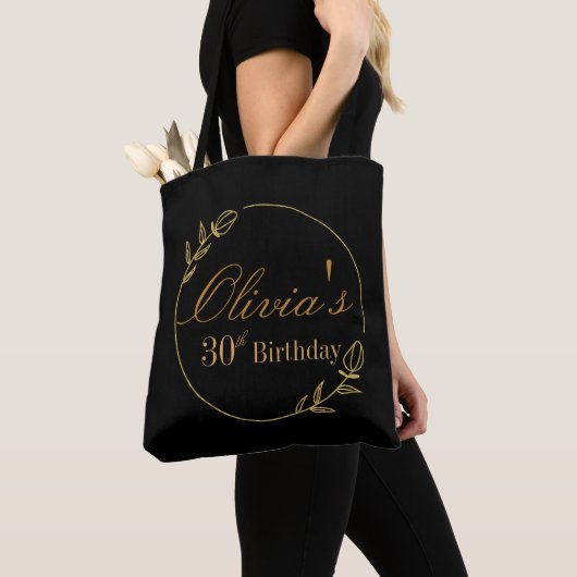 Persoonlijk zwart en goud tote bag (Dichtbij)