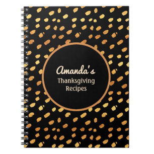 Persoonlijk zwart en gouden monogram journaal notitieboek