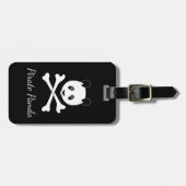 Persoonlijk zwart en wit grappig piraat Panda Bagagelabel (Voorkant horizontaal)