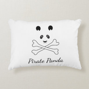 Persoonlijk zwart en wit grappig piraat Panda Decoratief Kussen