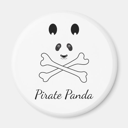 Persoonlijk zwart en wit grappig piraat Panda Magneet (Voorkant)