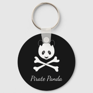 Persoonlijk zwart en wit grappig piraat Panda Sleutelhanger