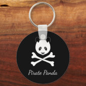 Persoonlijk zwart en wit grappig piraat Panda Sleutelhanger (Voorkant)