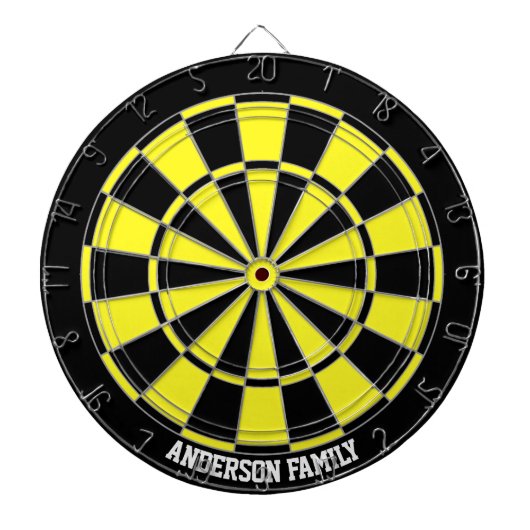 Persoonlijk zwart & geel tweekleurig dartbord (Voorkant)