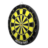 Persoonlijk zwart & geel tweekleurig dartbord (Voorkant Rechts)