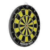 Persoonlijk zwart & geel tweekleurig dartbord (Voorkant Links)