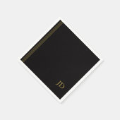 Persoonlijk zwart & goud monogram servet (Hoek)