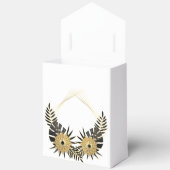 Persoonlijk zwart & gouden bloemen jubileumfeest bedankdoosjes (Open)