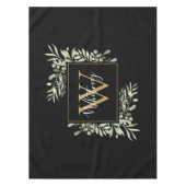 Persoonlijk zwart gouden monogram groen tafelkleed (Voorkant)