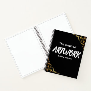 Persoonlijk zwart gouden schetsboek voor kunstenaa notitieboek