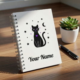 Persoonlijk zwart kat notitieboek