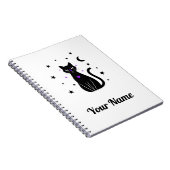 Persoonlijk zwart kat notitieboek (Rechterzijde)