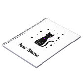 Persoonlijk zwart kat notitieboek (Linkerzijde)