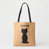 Persoonlijk zwart kat Silhouette Tote Bag (Voorkant)