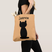 Persoonlijk zwart kat Silhouette Tote Bag (Dichtbij)