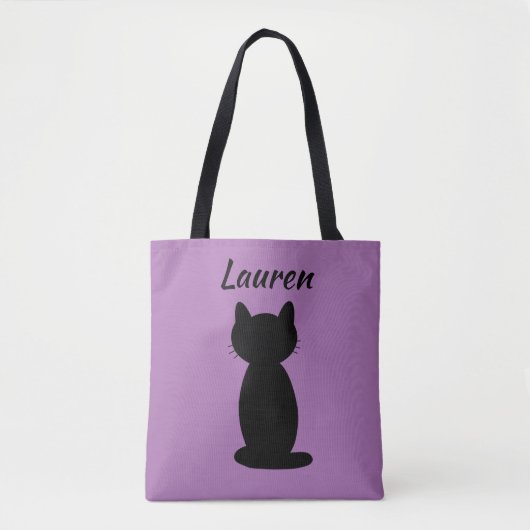 Persoonlijk zwart kat Silhouette Tote Bag (Voorkant)
