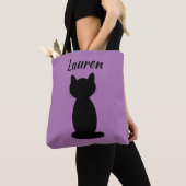 Persoonlijk zwart kat Silhouette Tote Bag (Dichtbij)