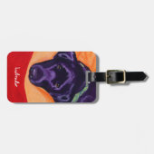 Persoonlijk zwart labrador schilderen bagagelabel (Voorkant horizontaal)