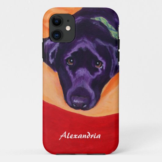 Persoonlijk zwart labrador schilderen Case-Mate iPhone case (Achterkant)