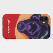 Persoonlijk zwart labrador schilderen Case-Mate iPhone case (Achterkant (horizontaal))